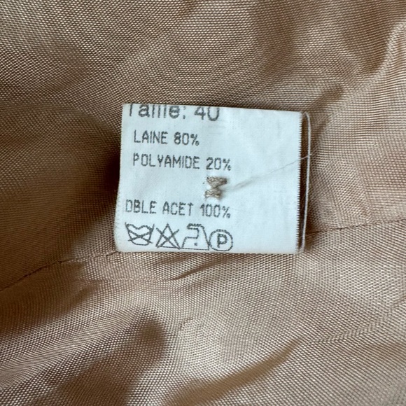 Kookai Wool Blend Single Breasted Faux Fur Beige Tan Coat M 40 - Picture 8 of 11